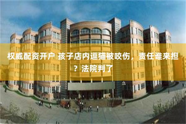 权威配资开户 孩子店内逗猫被咬伤，责任谁来担？法院判了