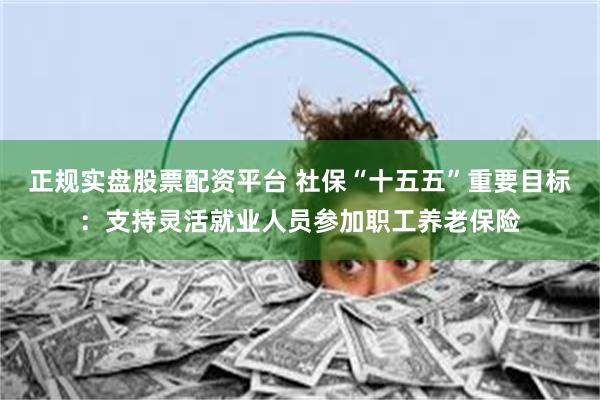正规实盘股票配资平台 社保“十五五”重要目标：支持灵活就业人员参加职工养老保险